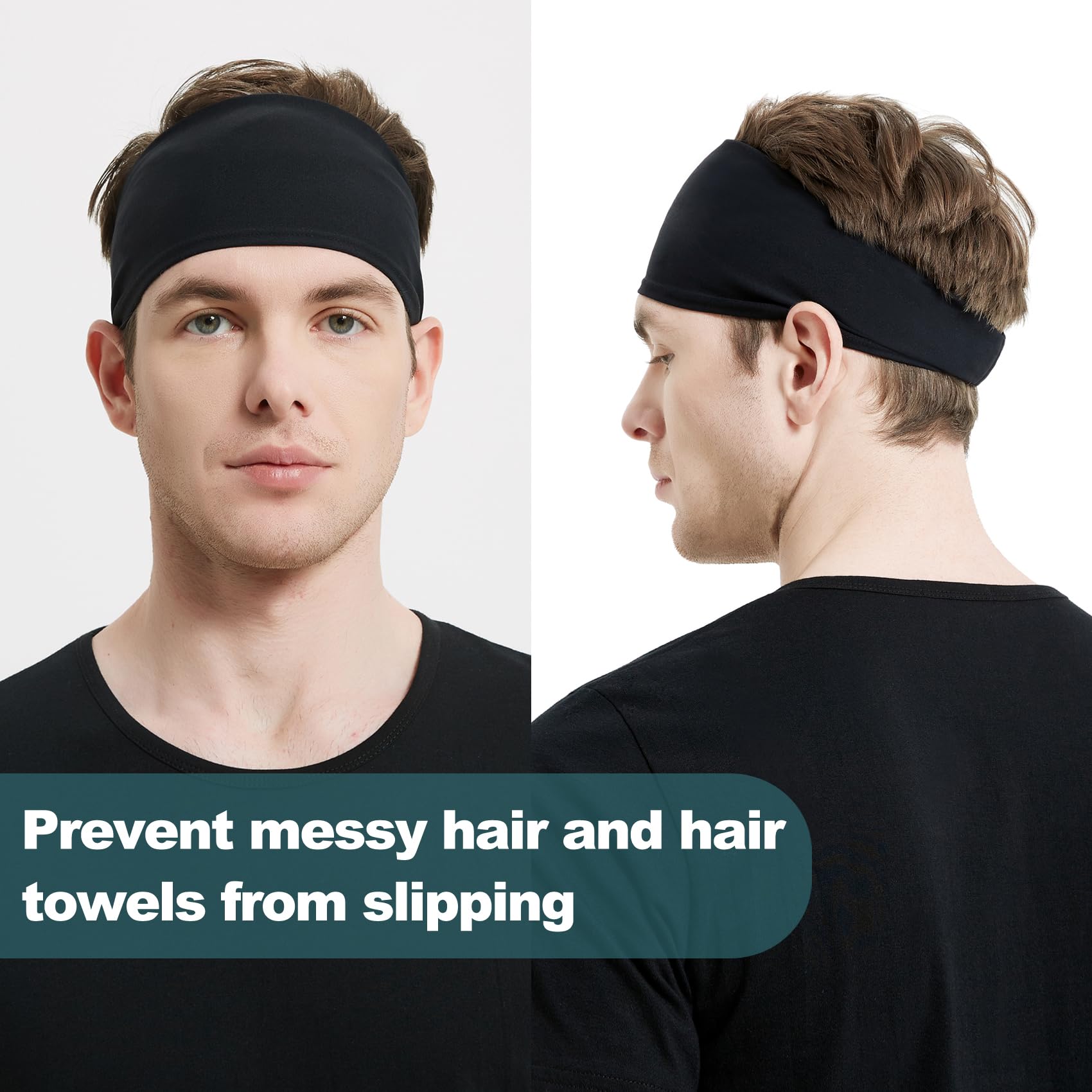 MARKEEP Fasce da corsa da uomo (confezione da 4 o 6, fascia elastica per calcio, ciclismo, basket, yoga, fitness, allenamento, unisex, ad asciugatura rapida