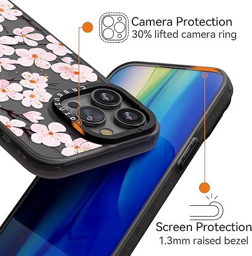 Miniatura 3 de casevivid Funda compatible con iPhone 14 Pro, bonita estética, duradera y a la moda, divertida funda para teléfono, diseño de flor de cerezo