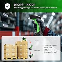 Vista 5 de NETUM Escáner de código de barras industrial 2D QR Bluetooth con base de carga, lector de código de barras inalámbrico 2D/1D mejorado, batería