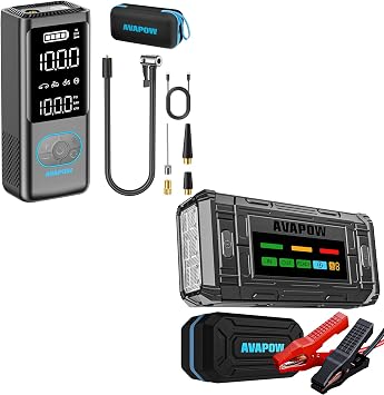 2025 New Models Avapow TJ18 Jump Starter 8000a with Avapow AP18 150 PSI Tire Inflator
