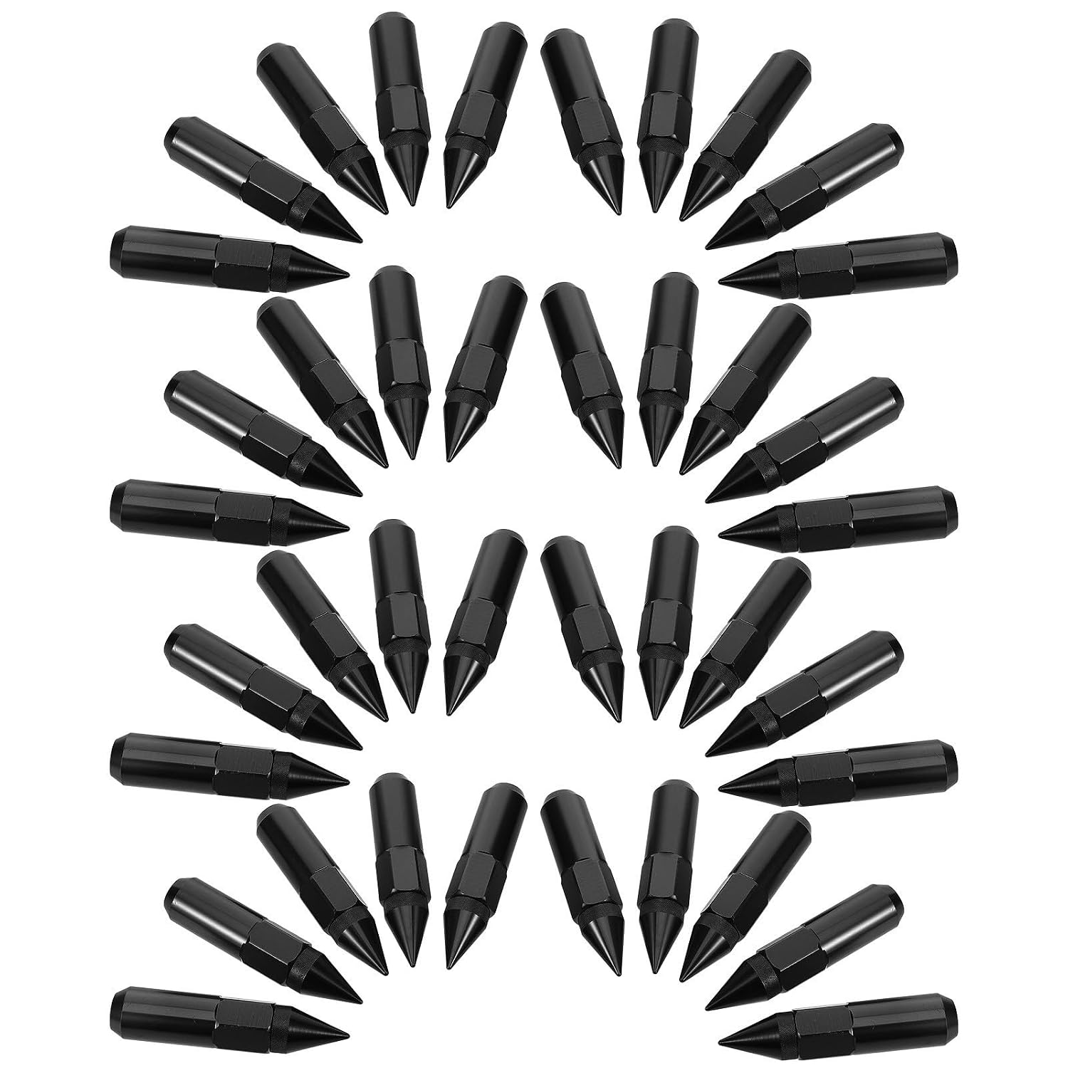 20pcs Car Wheel Nut Caps Set Black Aluminum Quick Installation Compatible with Types of Tires Tire Lug Nut Covers for Car Accessories