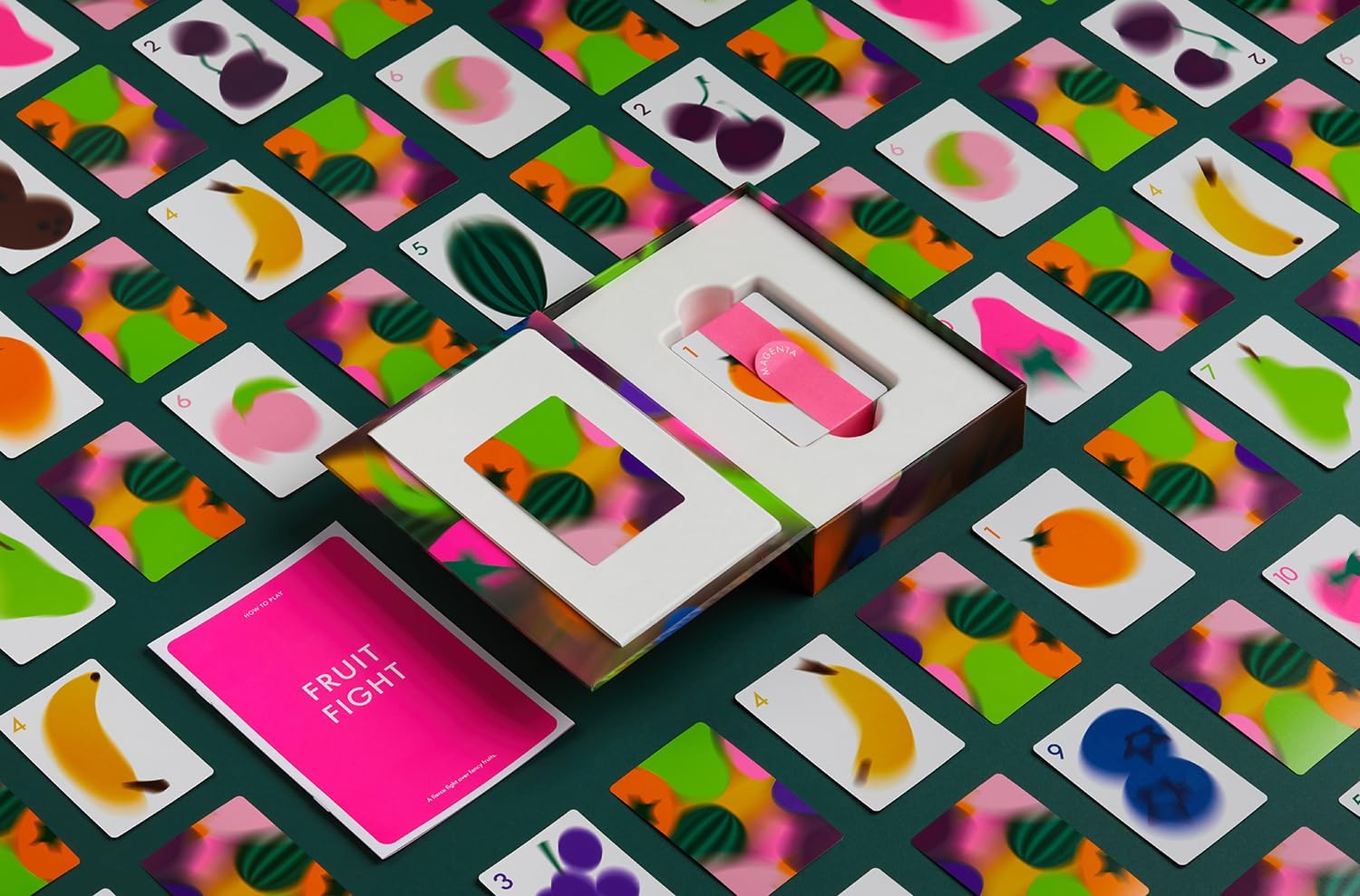 CMYK Fruit Fight Card Game – Magenta Edition, Beautiful, Deluxe Versions of The Best Modern Card Games