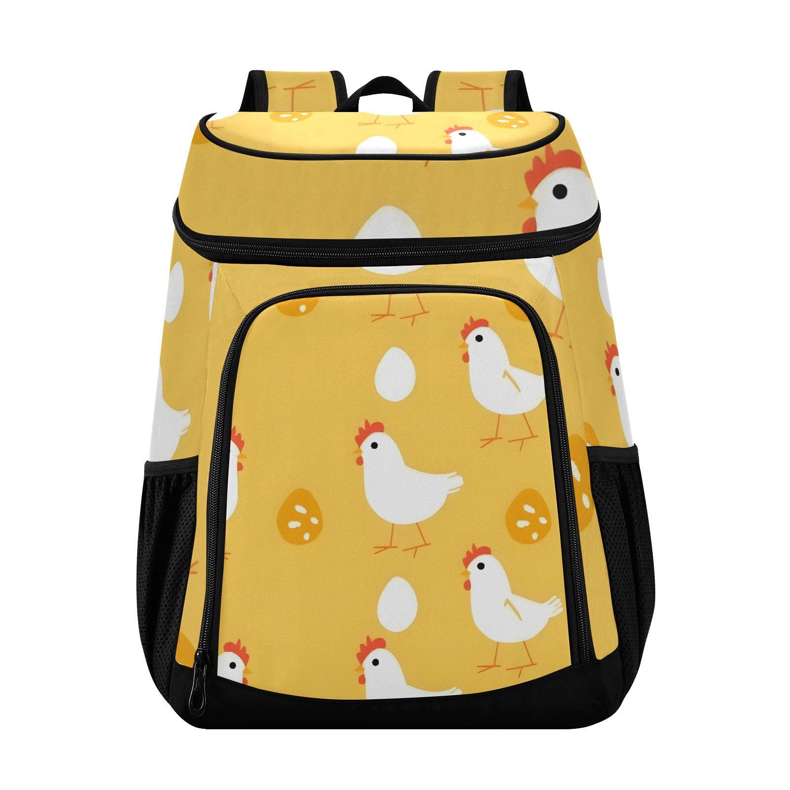 Rooster Yellow Eggs Cooler Backpack Cooler Insulated Leak Proof Lunch Backpack 36 Cans Waterproof Soft for Men Women Picnic Hiking Camping Beach