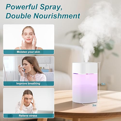 Miniatura 3 de Humidificador pequeño para plantas, mini humidificadores de niebla fría para dormitorio, humidificadores personales de escritorio para interiores,