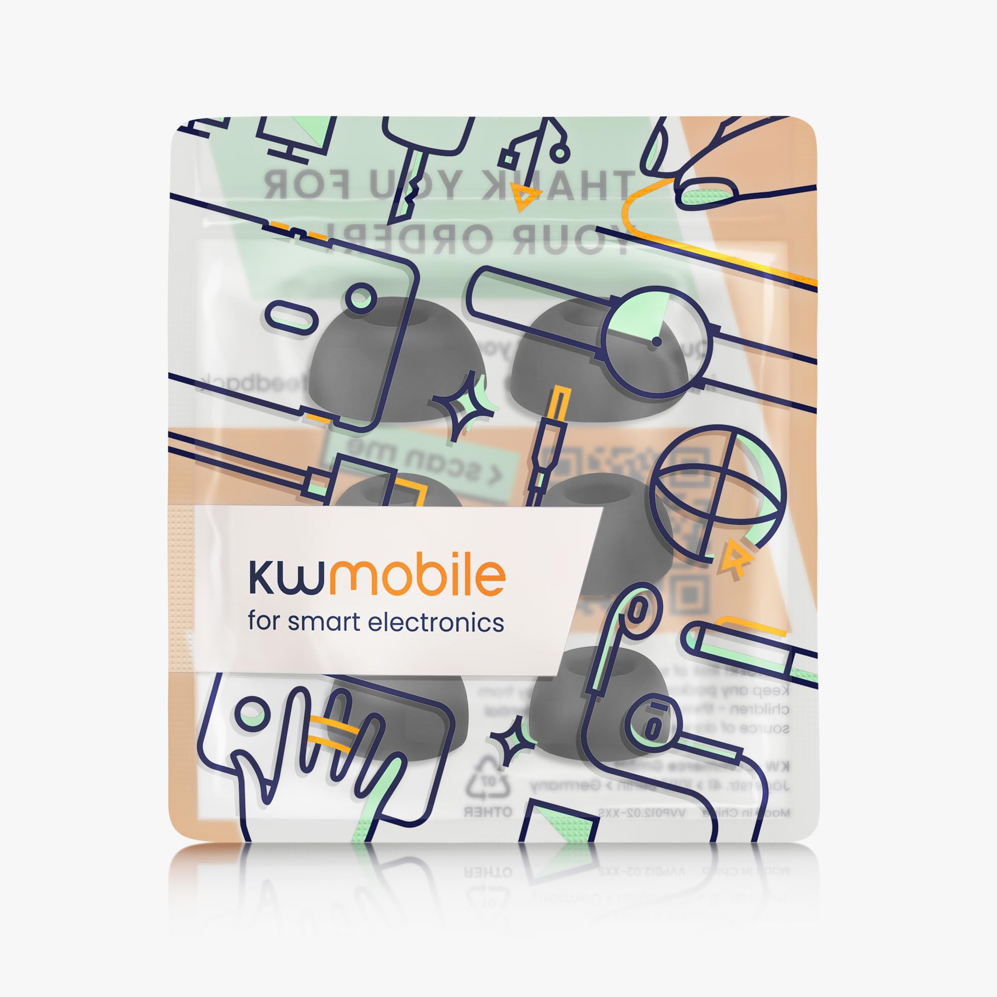 kwmobile 6 x wymienne końcówki do uszu kompatybilne z Samsung Galaxy Buds 3 Pro - silikonowe końcówki do słuchawek - czarne