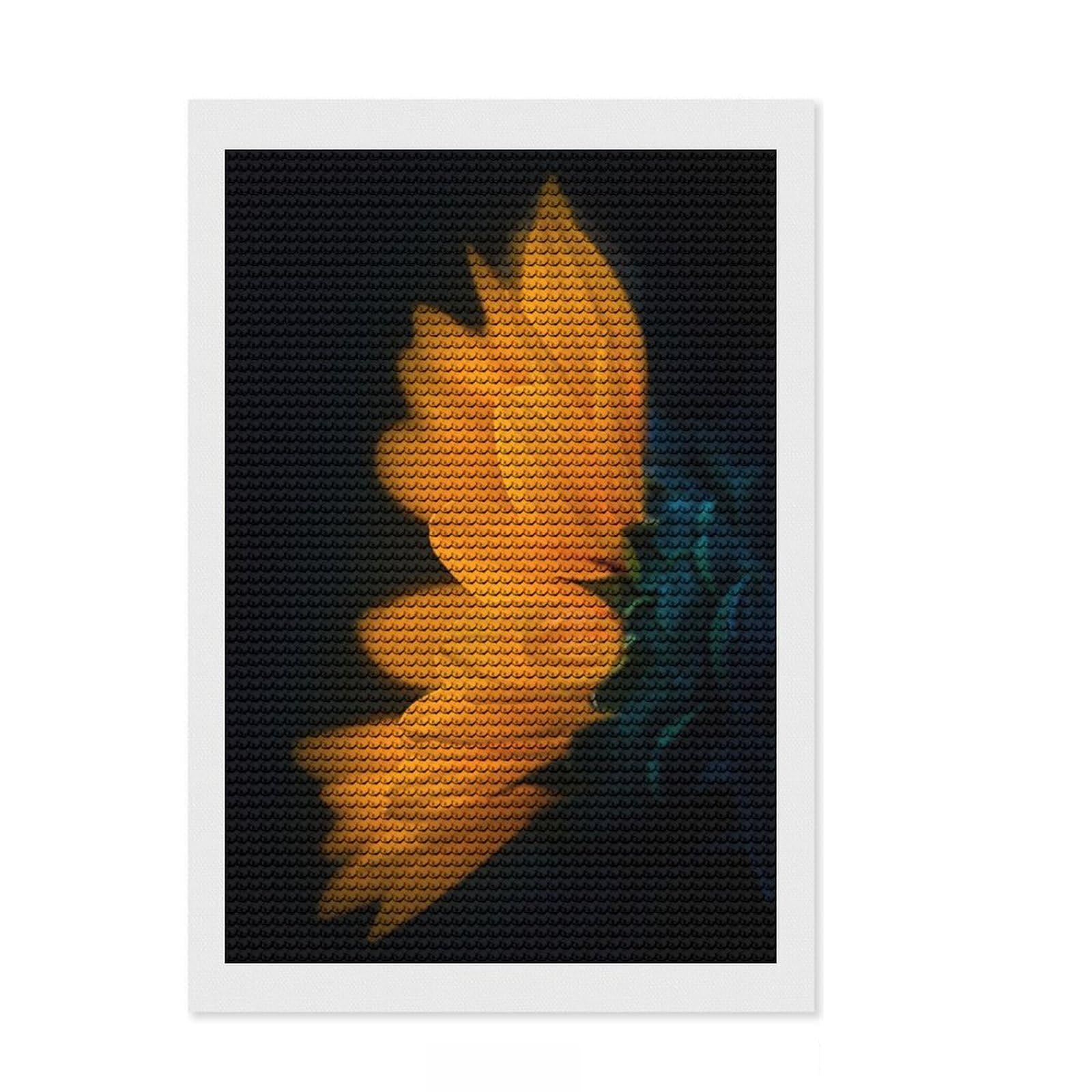 Junmoney Glowing Sunflower Diamond Painting Kit 8"x12", for Adults, Aesthetic Room Decor, Enjoyable At-Home Hobby, Thoughtful Handmade Gift