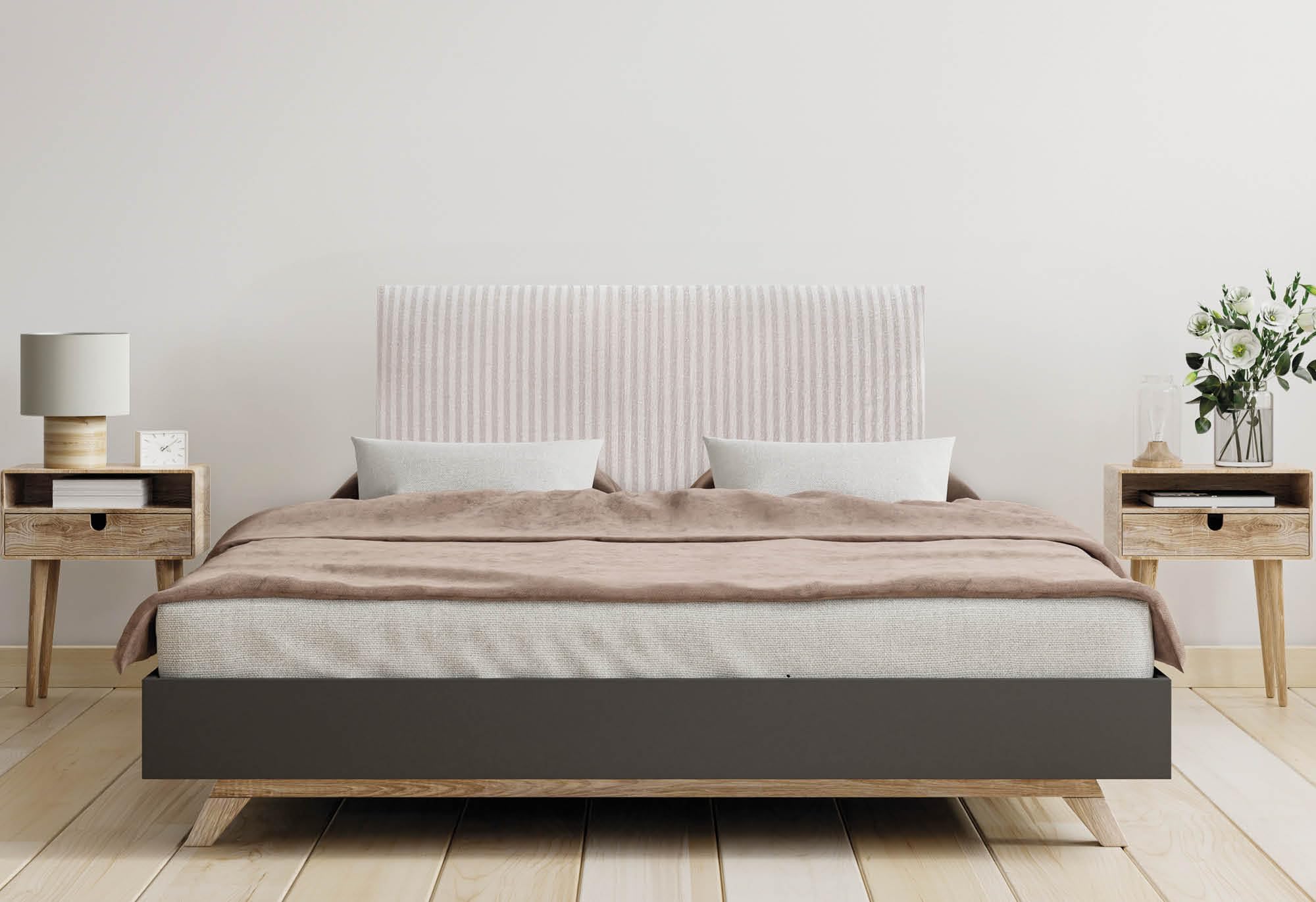 DHOME Cabecero Tapizado Liso Exclusivo Serie Luxury Edition para Pared Acústicos Cabeceros Absorbentes Cabezal Cama Dormitorio (Cream, 110cm, 4cm Grosor)