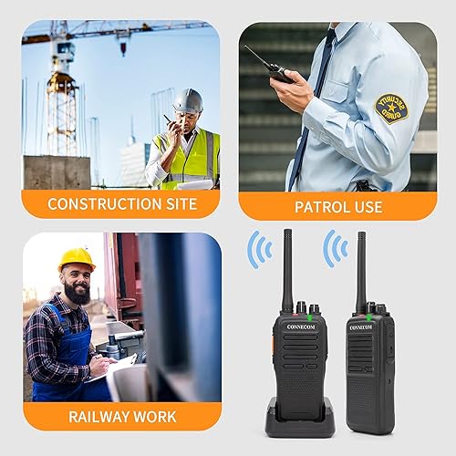 Miniatura 6 de Radios digitales y analógicas de dos vías  Connecom - Walkie talkies recargables de 4 W de alta potencia adecuados para comerciales construcción