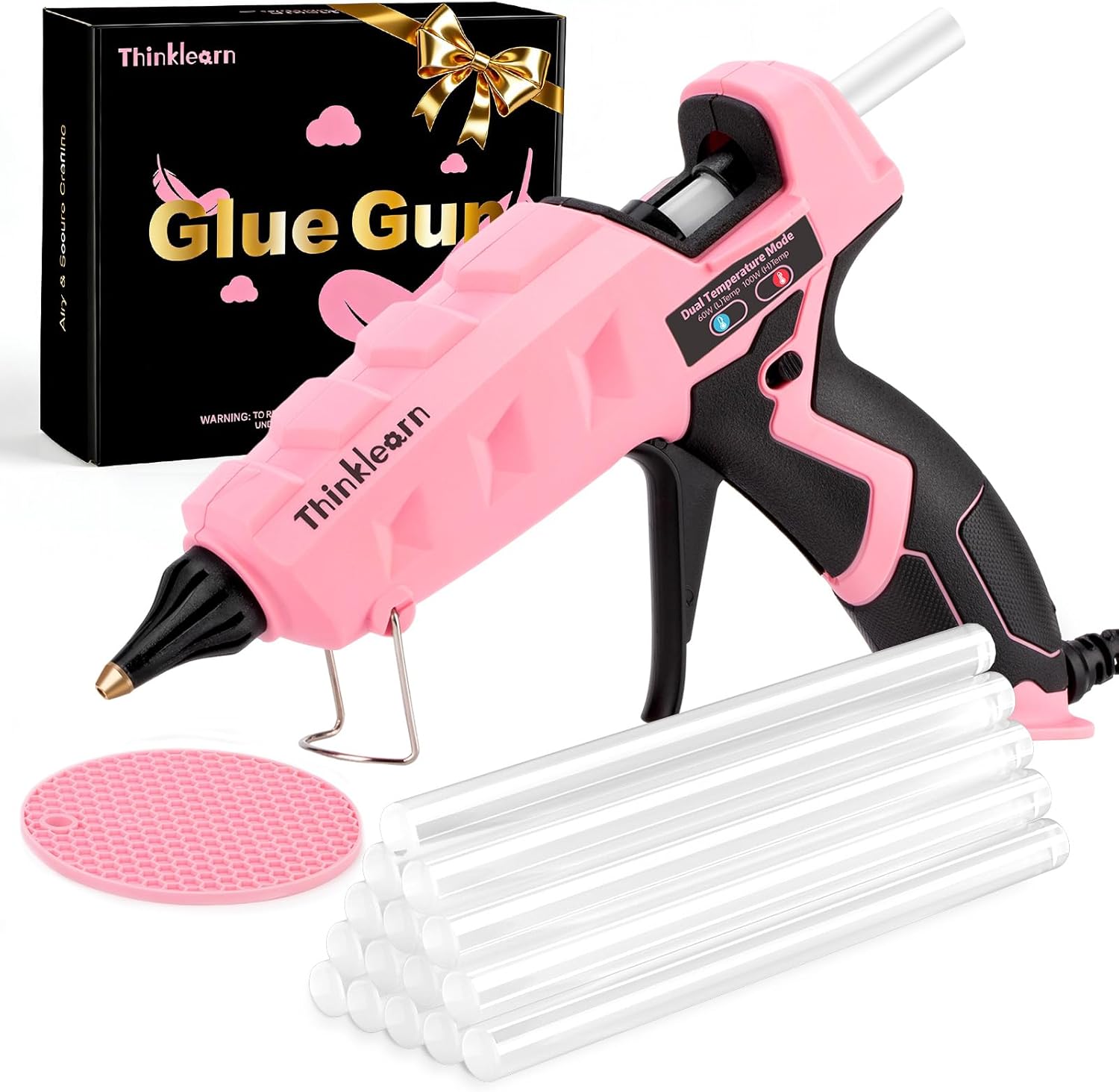 THINKLEARN Hot Glue Gun Full Size, 60/ Power Glue Gun Glue Stis,