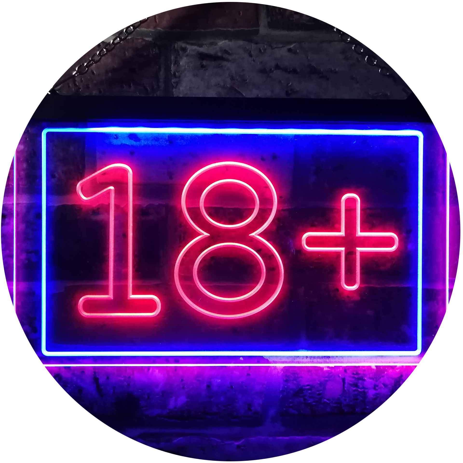 ADVPRO 18+ Man Cave Bedroom Home Den Garage Décor Dual Color LED Neon Sign Blue & Red 300 x 210mm st6s32-i3211-br