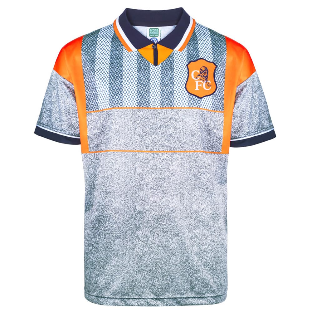 Score Draw Chelsea 1994 Away Retro Football Shirt Grey Large Polyester