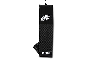 Gridiron Gear Men's Team Golf NFL Golf Towel, Embroidered Logo, Checkered Scrubber Design