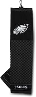 Team Golf NFL Philadelphia Eagles Golf Towel - 100% Cotton Embroidered Bag Towel with Scrubber & Swivel Clip