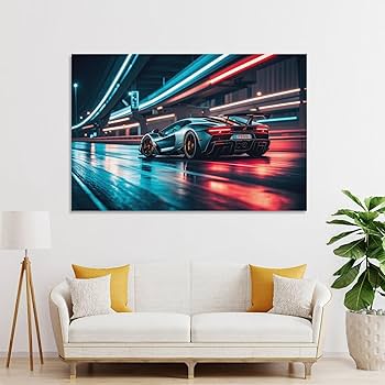 Amazon.co.jp: 車 ポスター、ファッショナブルな車、はたらく車