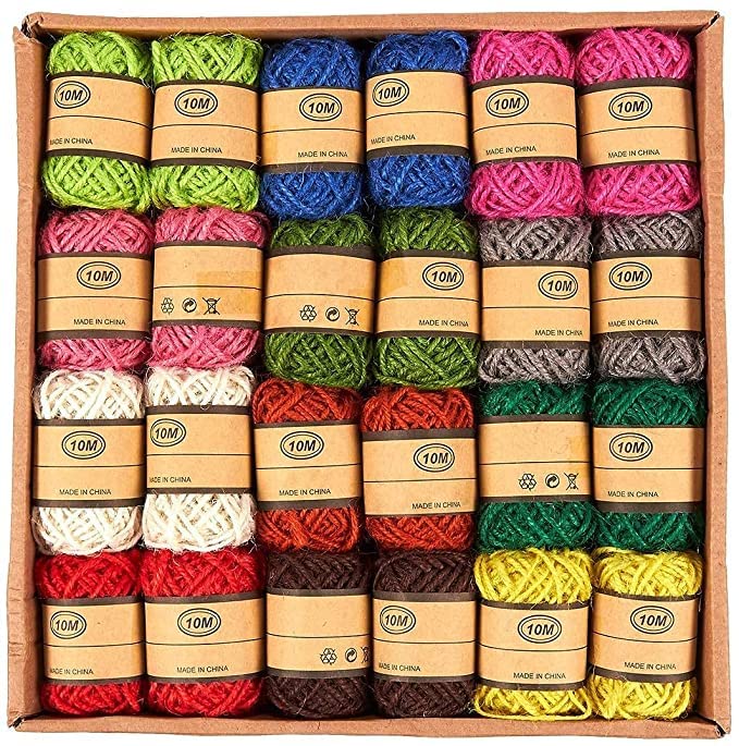 SEJASCOLLECTIONS | Set of 12 Rolls | Multicolor, Natural Colourful Jute ...