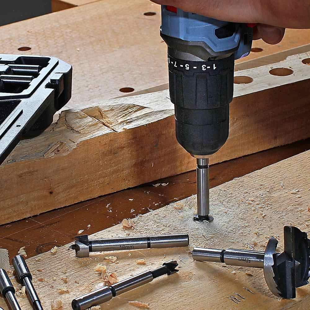 Nisorpa Forstner - Set di 16 punte per trapano Forstner, 6-54 mm, per lavorazione del legno, per legno, per lavorazione del legno, mobili, fori per cerniere