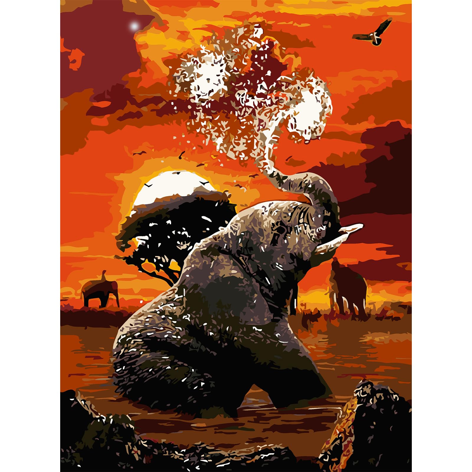 Pintar Por Numeros - Elefante Abstracto Colorido – Figured'Art