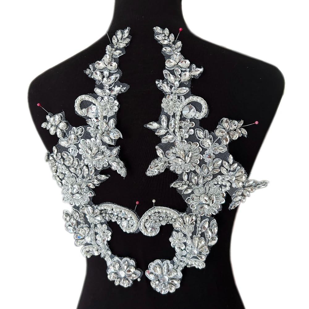 Applique strass argentés pour customiser votre robe de mariée lors du grand jour