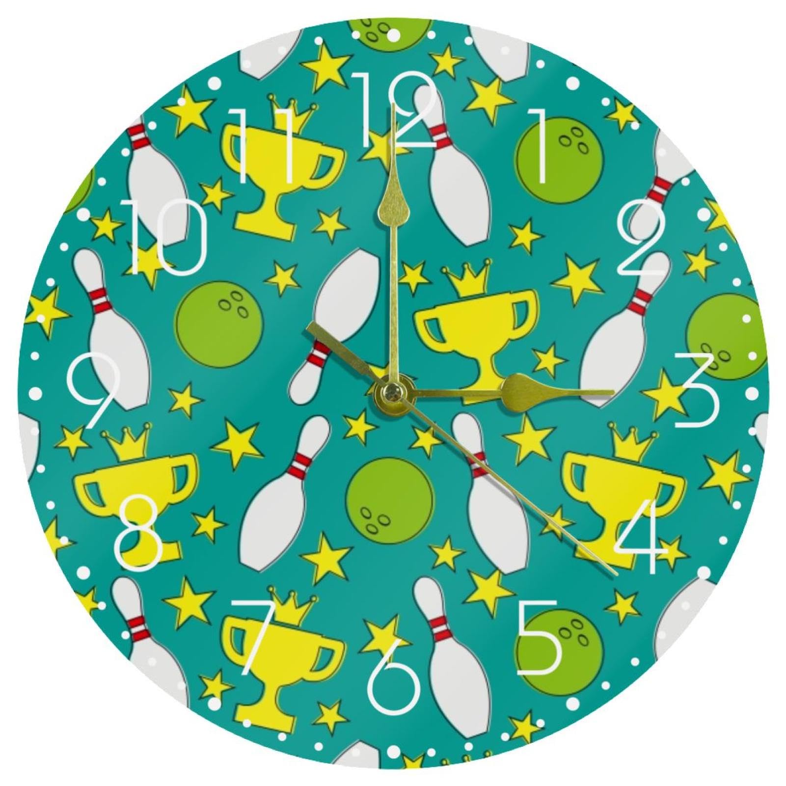 Horloge murale boules de bowling en acrylique de 25,4 cm pour le salon