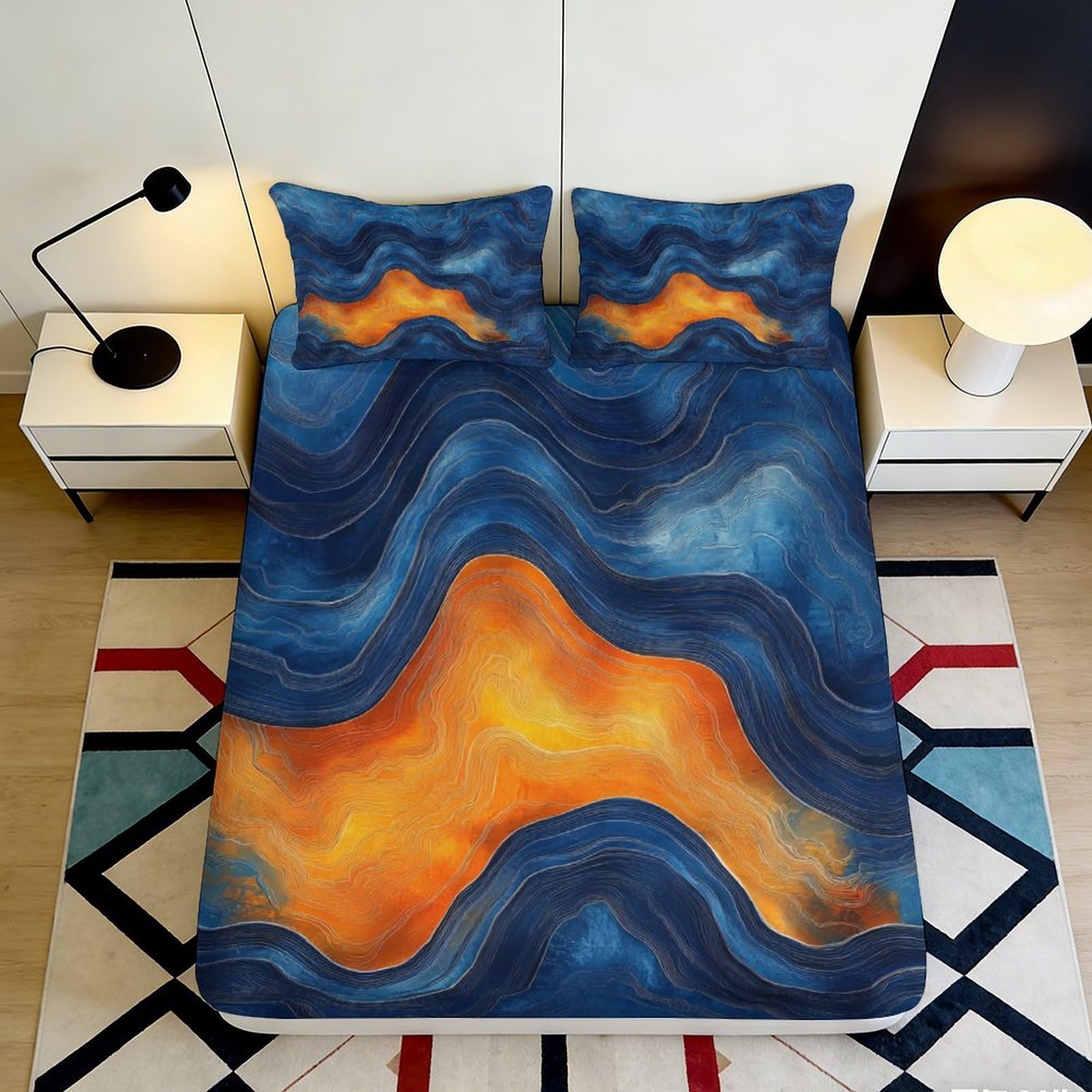 3D Printed Otter Pattern Fitted Sheet Microfiber Deep Pocket for Bedroom Bedding Otter Mattress Fitted Cover Non-Slip Washable for Adults 90x200x25cm