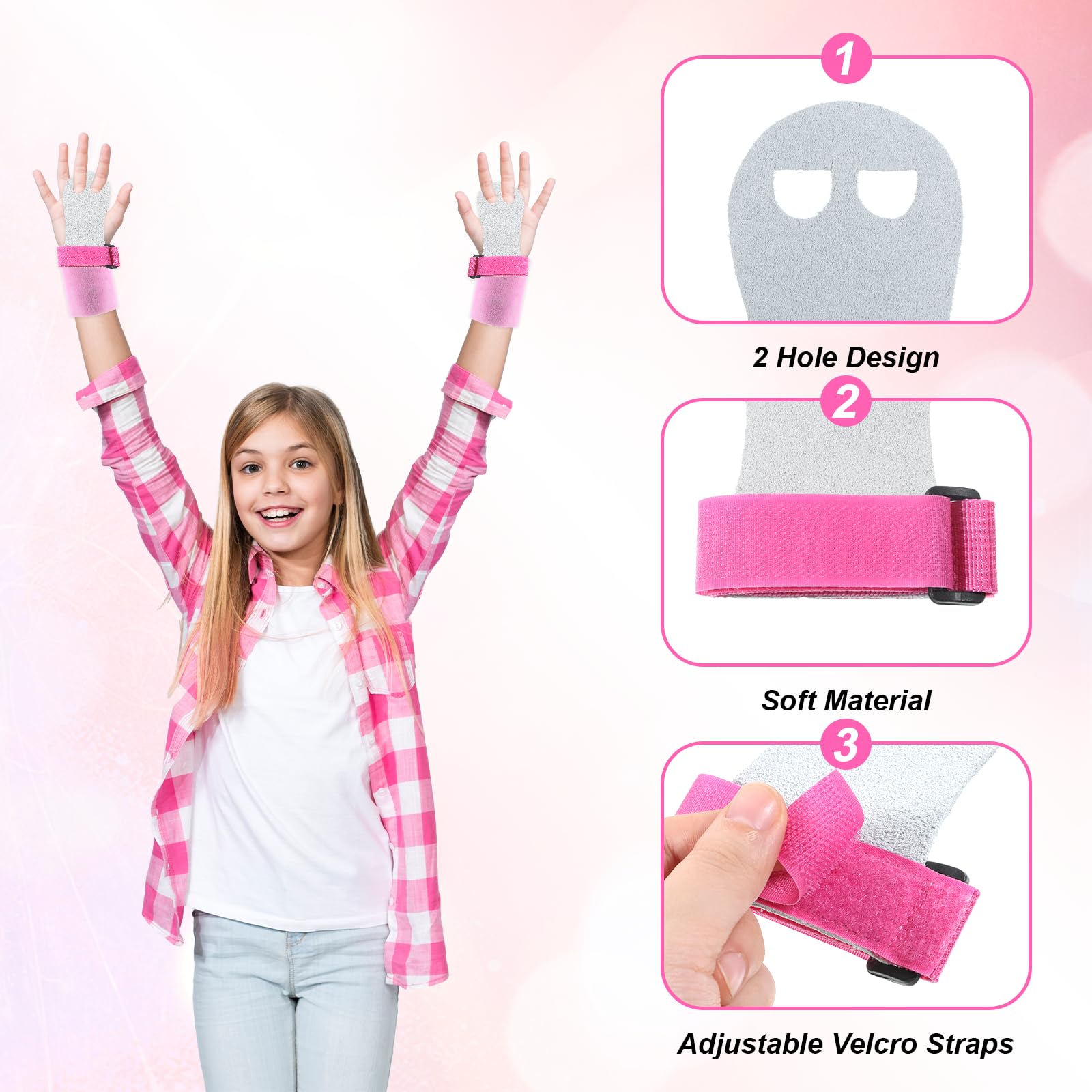Ensemble de poignées et bandeaux de gymnastique pour filles - Gants, protection paume, support poignet