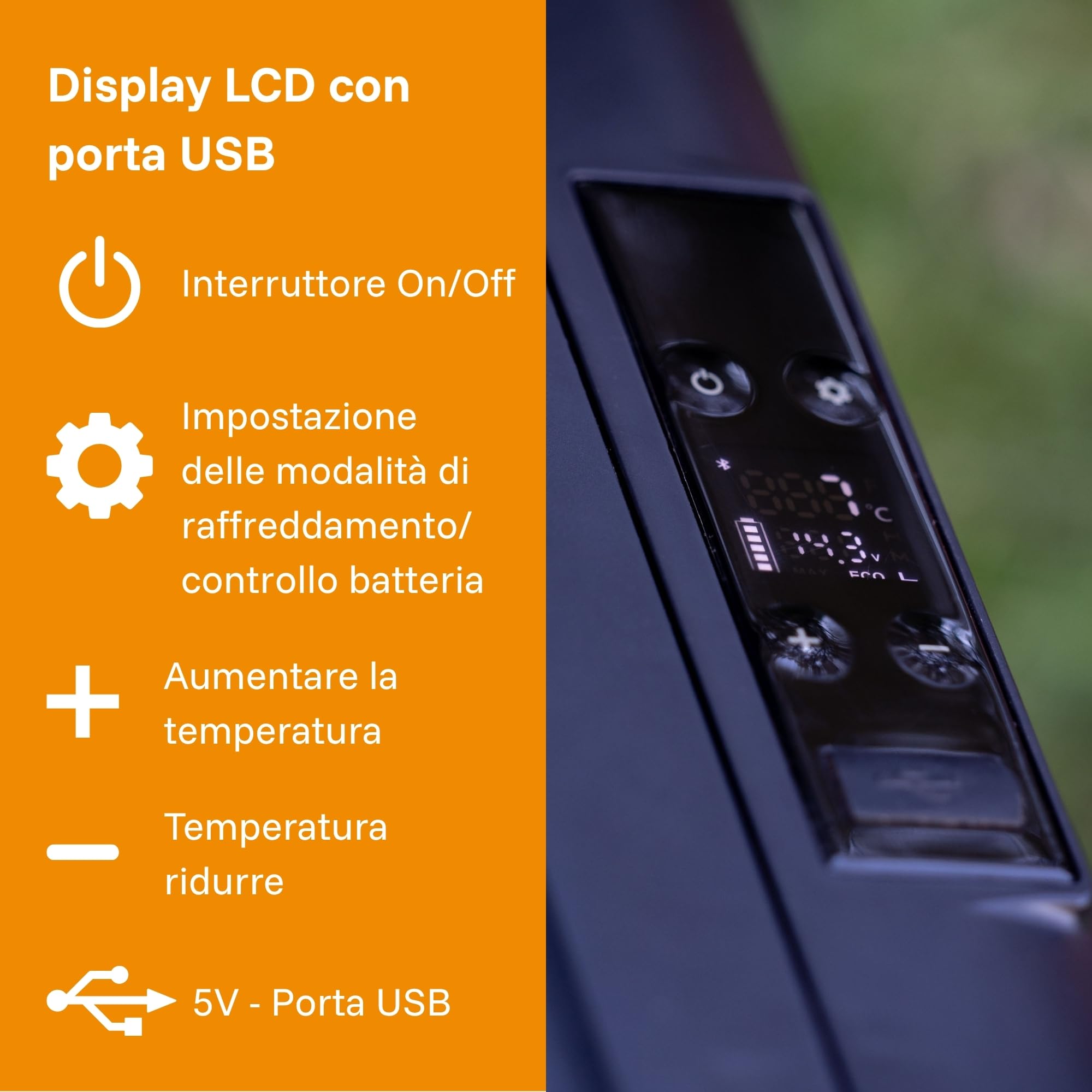 CROSS TOOLS Frigorifero portatile elettrico con compressore 37L -20°C, campeggio e auto, congelatore portatile, frigorifero con app, 230V/12V/24V, 65x37,5x42,7cm, ICEBOX 40