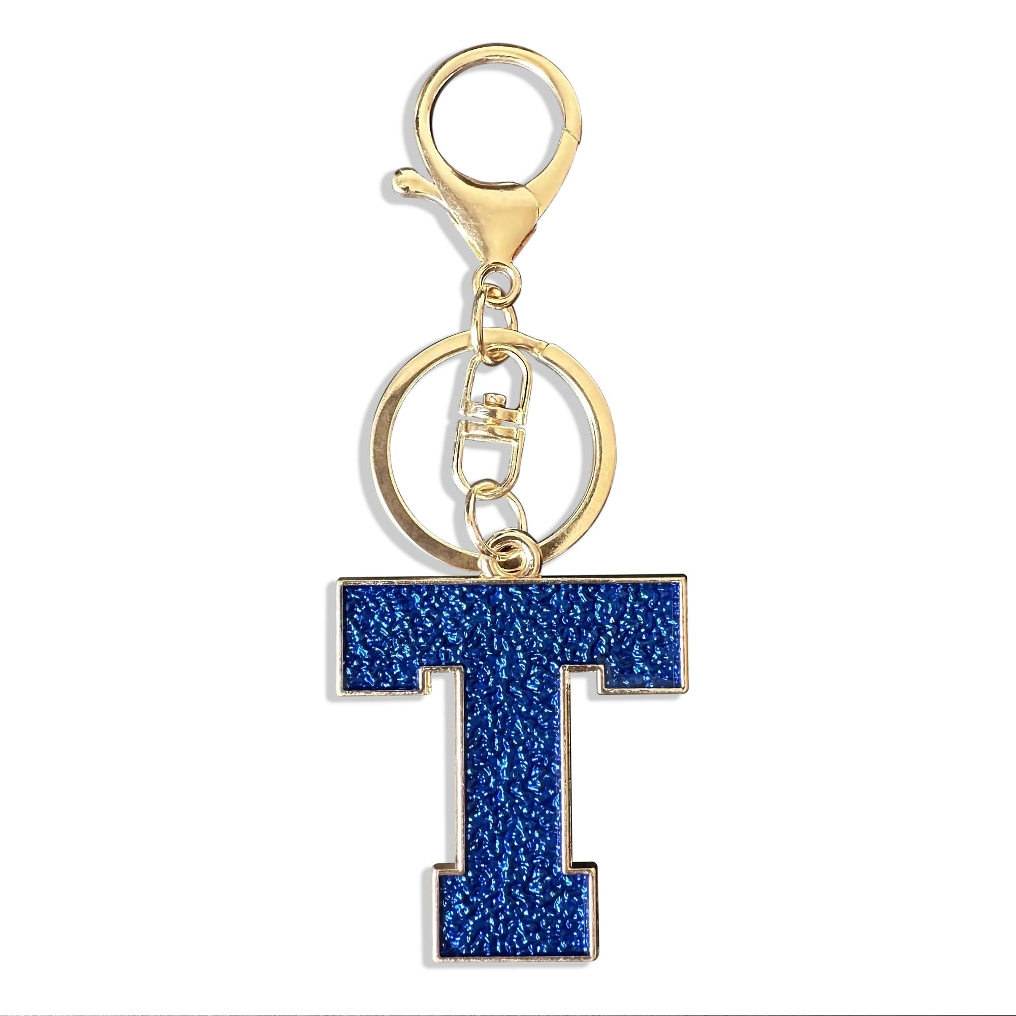 Purple Green Dark Blue Letter A-Z Keychain for Women Men Purse Handbags Metal Alphabet Initial Letter Car Key Ring
