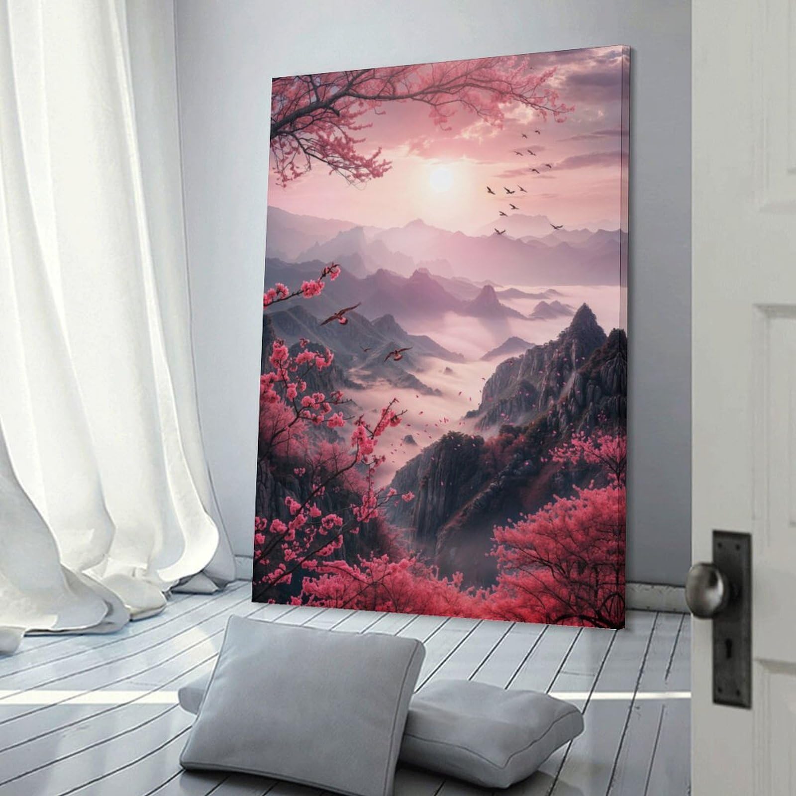 Junmoney Japanese Nature Mood Wall Art Print, 20x30inch(50x75cm), for Corridors, Hallways Or Apartment Entries, Wall Decor to Refresh Empty Corners