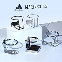Vista 7 de 4 Piezas Portavasos para Barco, Portavasos de Acero Inoxidable Montado en la Pared para Bebidas, Portavasos de Anillo Negro Soporte de Bebidas