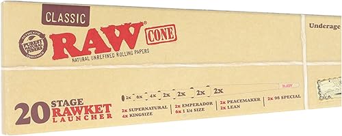 Miniatura 4 de RAW Cones - Caja variada RAWKET de 20 etapas, 7 conos diferentes por paquete, tamaño King, 1, 98s, Lean, Sobrenatural, Challenger y Emperador