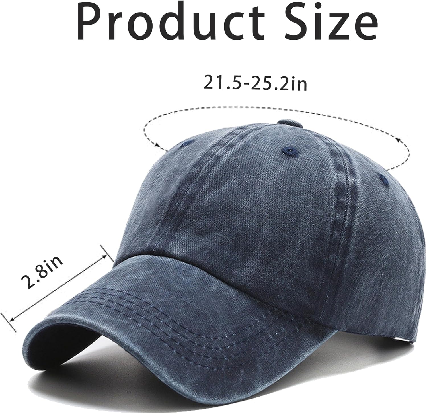 2 Pack Baseball Cap for Men Women, Washed Vintage Golf Dad Hat Adjustable Cotton Low Profile Caps - Image 2