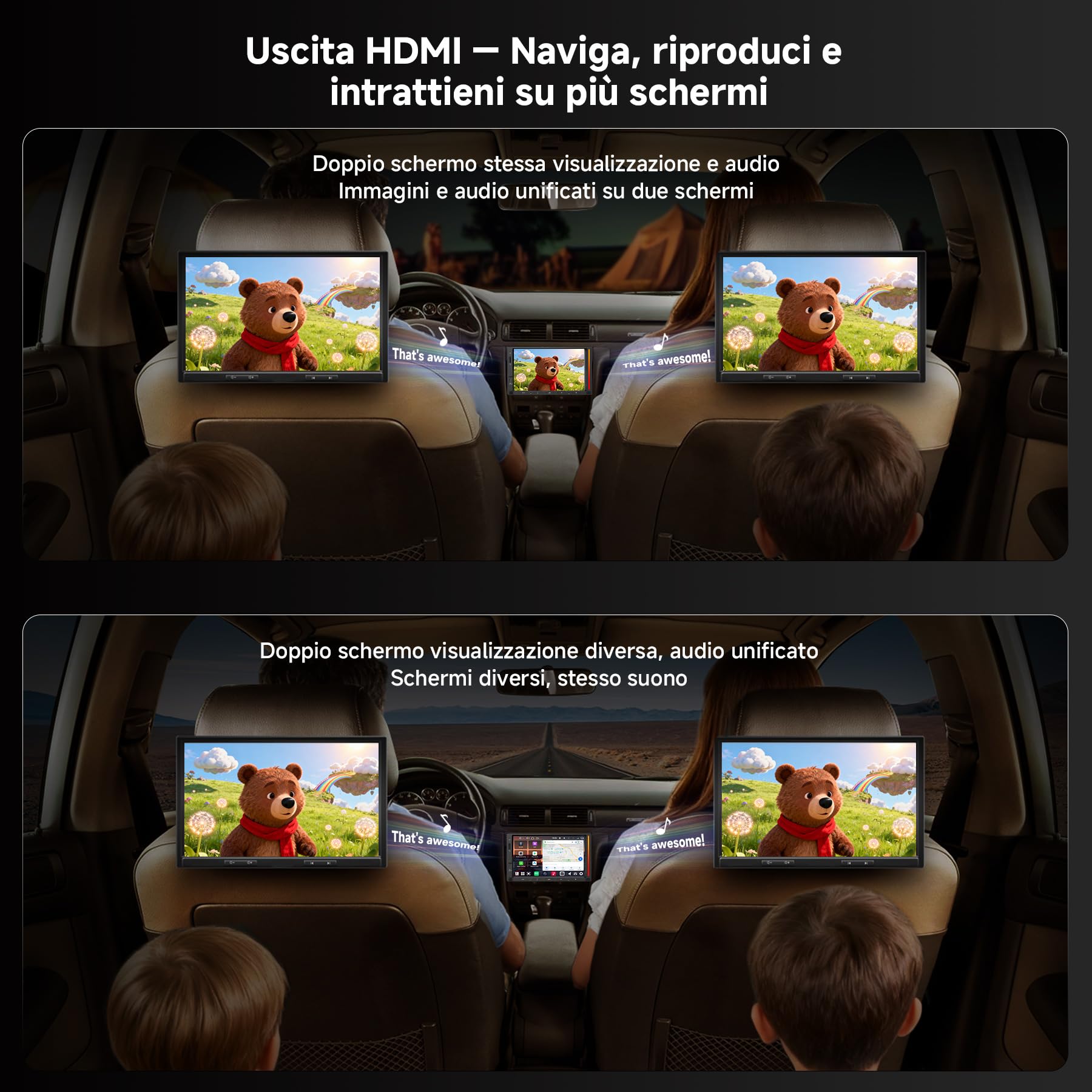 V10 Autoradio 2 Din Android 7" QLED, Karaoke in Auto, Registrazione Simultanea a 4 Telecamere, 4G SIM/Wi-Fi/USB Tethering, aptX HD Bluetooth, DSP Audio 7.1.2, IA Agentica