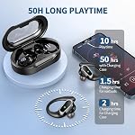 Wireless Earbuds, Bluetooth 5.4 Headphones Sport, LED Display Bluetooth Earbuds with ENC Noise Canceling Mic, 50H Stereo Wireless Headphones with Earhooks, IP7 Waterproof Ear Buds for Running/Workout