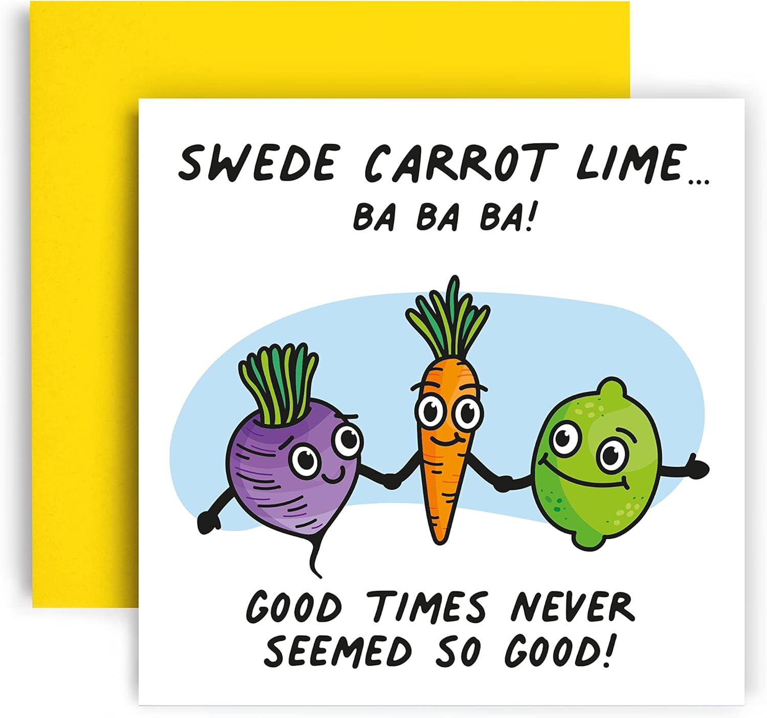 Huxters Funny Birthday Card Swede Carrot Lime Happy Birthday Card for her gifts from women
