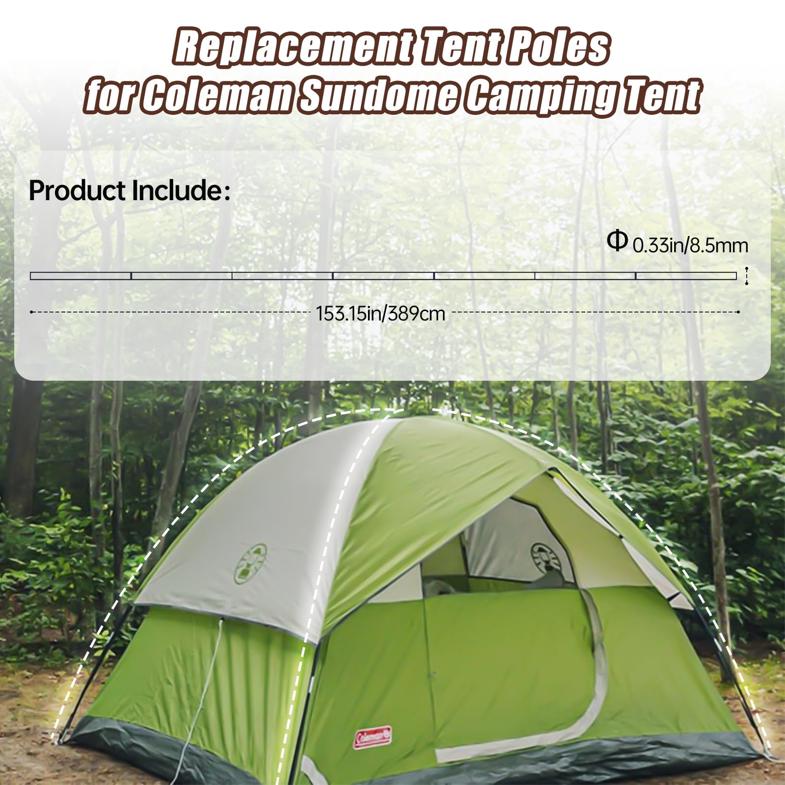 Amazon | Coleman用テントポール交換用テントポール、Colemanサン