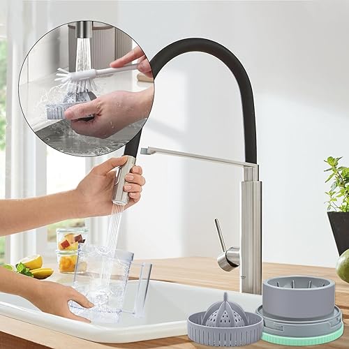 Miniatura 6 de Exprimidor eléctrico recargable de cítricos – Exprimidor automático con botón táctil, cable USB y cepillo de limpieza | Portátil para naranja, Verde