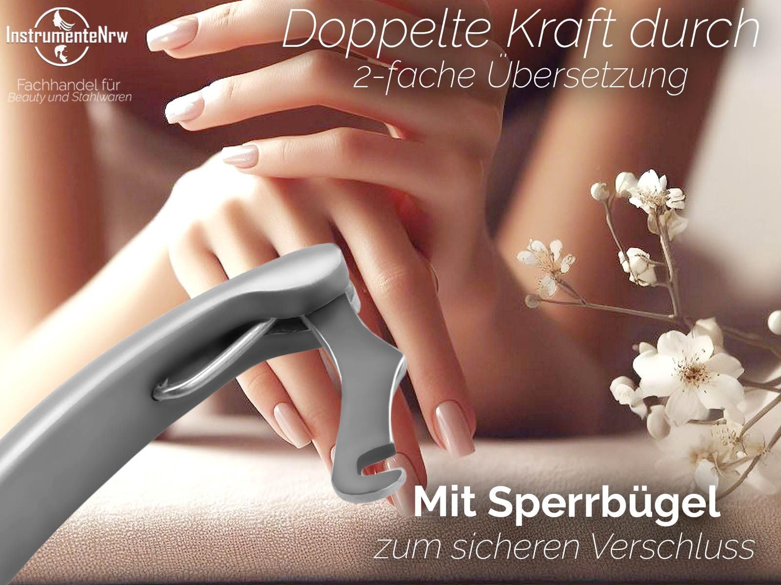 Profi Fußpflege Kopfschneider-Nagelzange mit Doppelter Übersetzung 4-Fach Verschraubt