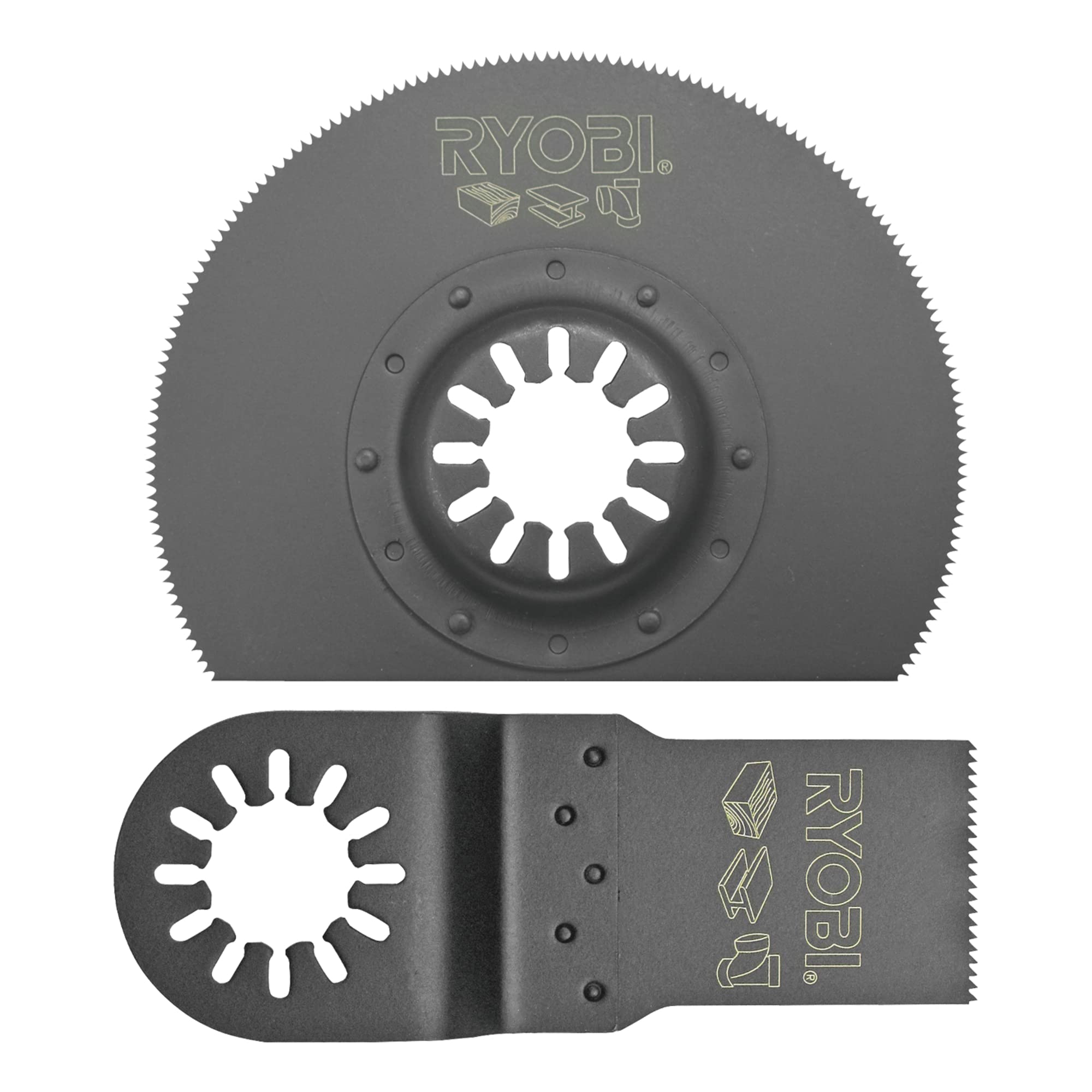 Kit de 2 Lames Multitool Ryobi RAK02MT pour Bois et Métal