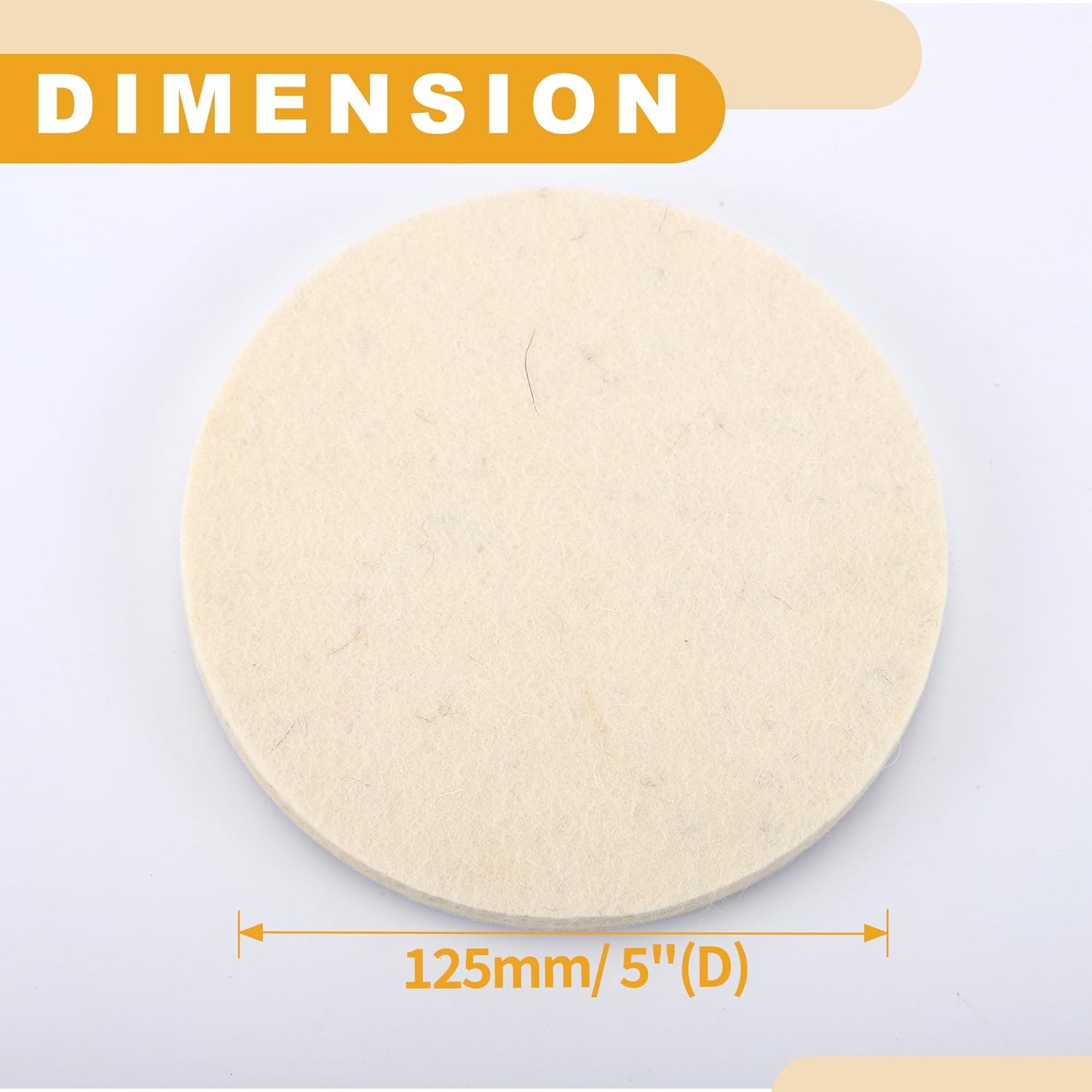 1pc 5" 125mm Universal Wool Polishing Buffing Pad - Auto Woolen Buffing Waxing Pad Car Polisher Buffer Drill Attachment Hook Loop Wool White