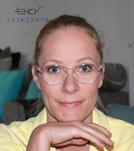 Miniatura 2 de Eyekepper Gafas de lectura ovaladas con bisagras de resorte para mujer + 2.25 montura transparente gafas de lectura redondas para mujer