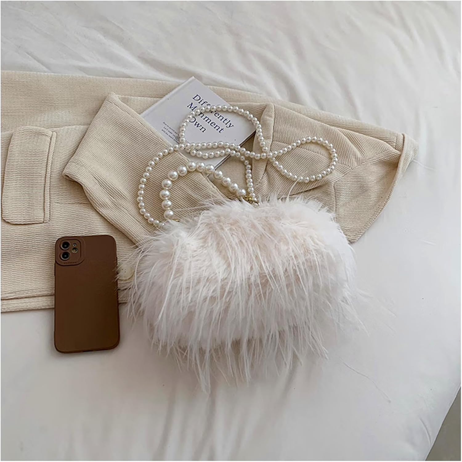 Feather Purse Clutch For Women Ostrich Feather Handbag Shoulder Crossbody Evening Bag | Feather Purse, Ostrich Feather