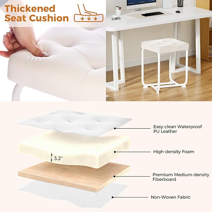 Silla De Oficina Sin Apoyabrazos Moderna Color Blanco miniatura 4