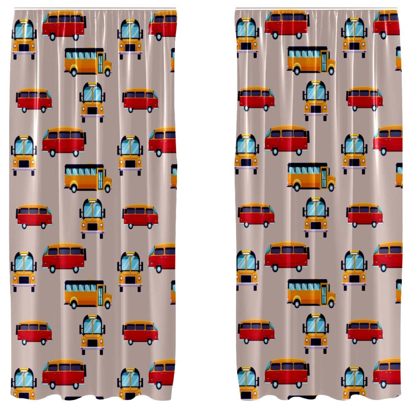 Rideaux occultants motif bus 140x213 cm pour créer un coin sieste parfait
