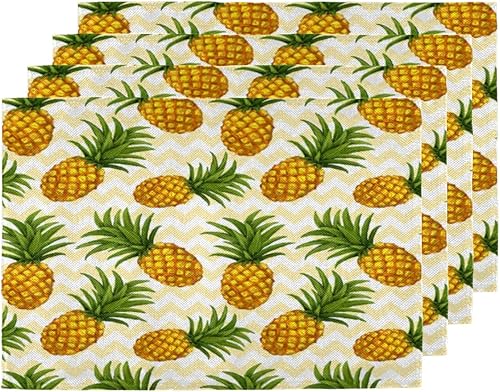 Juego de 4 manteles individuales lavables y resistentes al calor, para cocina, comedor, interior y exterior, 18 x 12 pulgadas