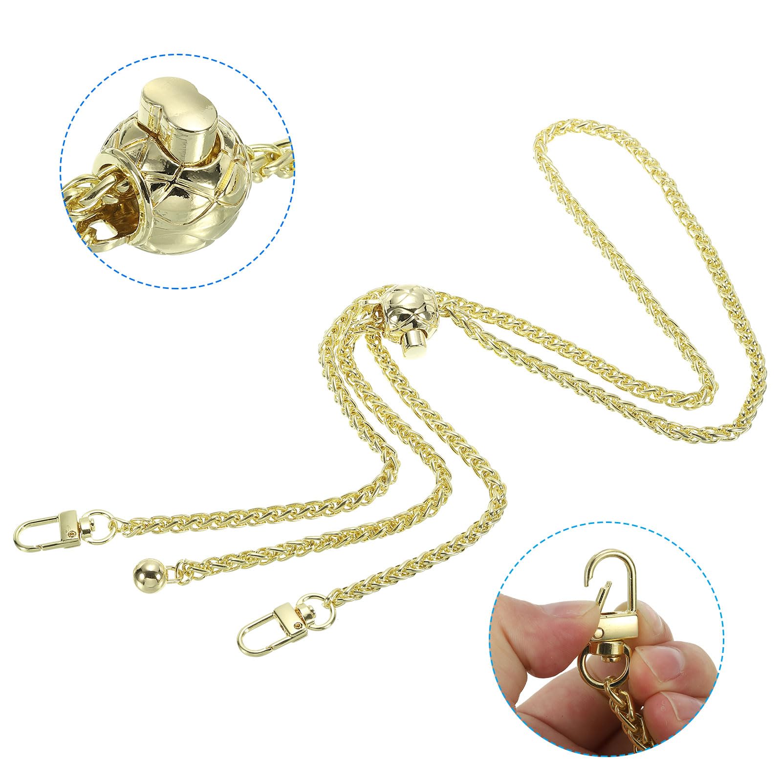 PATIKIL 47 Inch Thin Purse Chain Strap Adjustable, Metal Chain Strap Replacement Chain for Handbag Shoulder Crossbody Clutch Bags Gold - Image 3