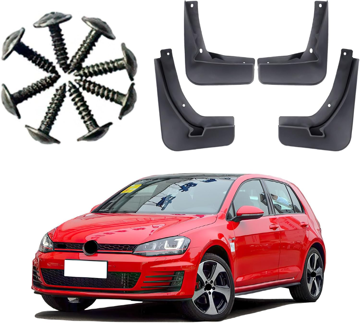 Mud Flaps Splash Guards Fit for Volkswagen Golf7 GTI(2013-2019),Tire mud Guard,No Drilling Fender Flares,Anti Splash Sewage Mud,Front and Rear Wheel fenders,Vehicle Sediment Protection,4PCS