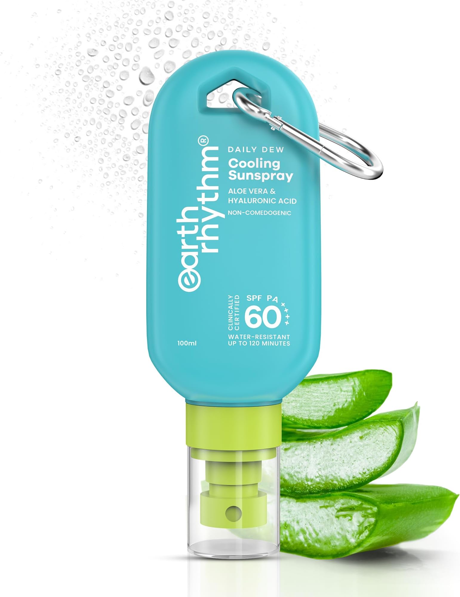 Earth Rhythm Daily Dew Cooling Sunspray SPF 60 PA++++ Hyaluronic Acid & Aloe Vera. In Vivo Tested