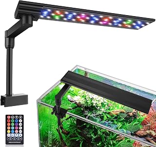 Aquarium Light, 12-20" 20W Full Spectrum LED Clip On Fish Tank Light, 270° Rotation Fish Lamp, Exclusive for 2-15 Gallon Fish Tanks, Freshwater Aquarium Lights for Plants