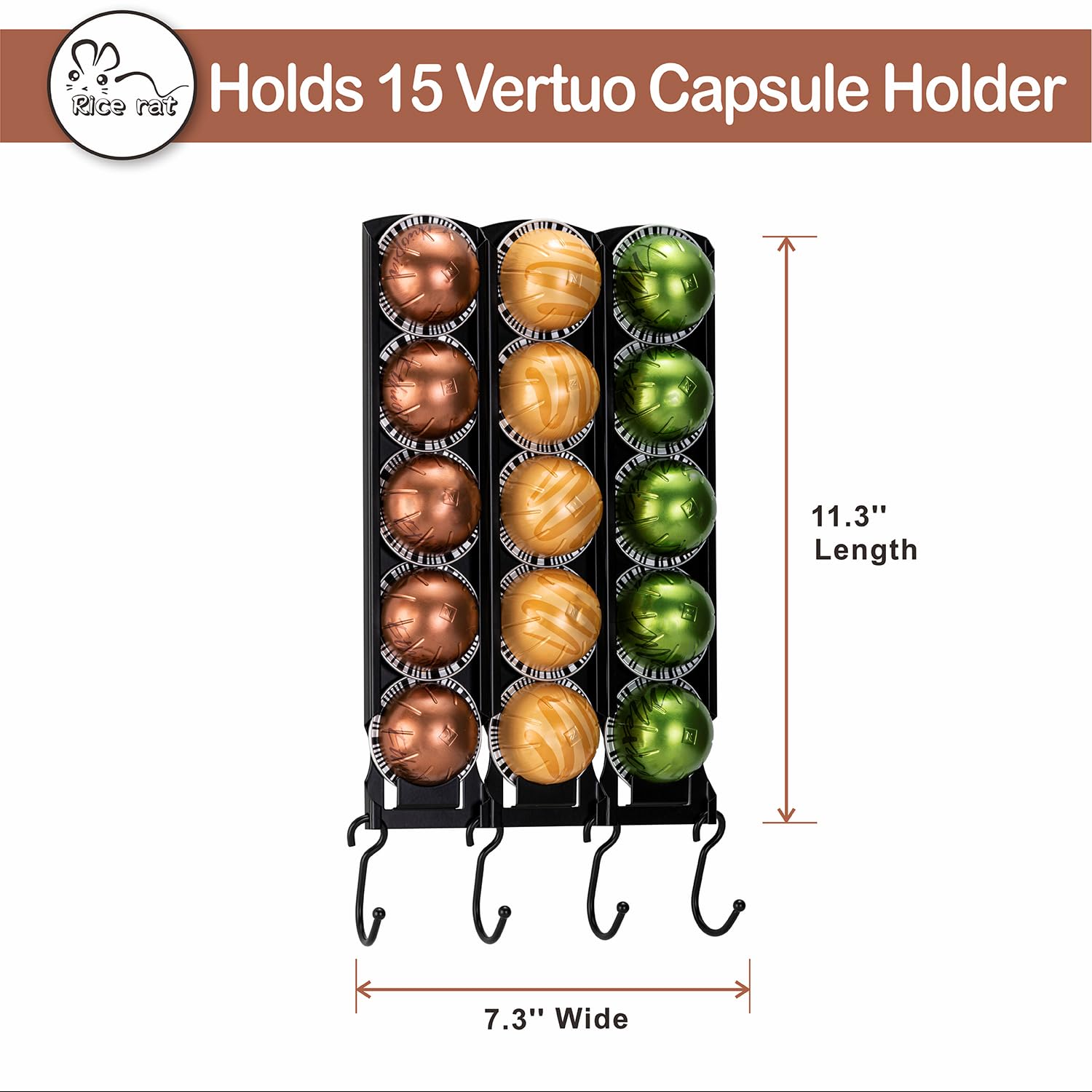Nespresso - Soporte para cápsulas de café, organizador de pared, para debajo del gabinete (15 cápsulas) 2