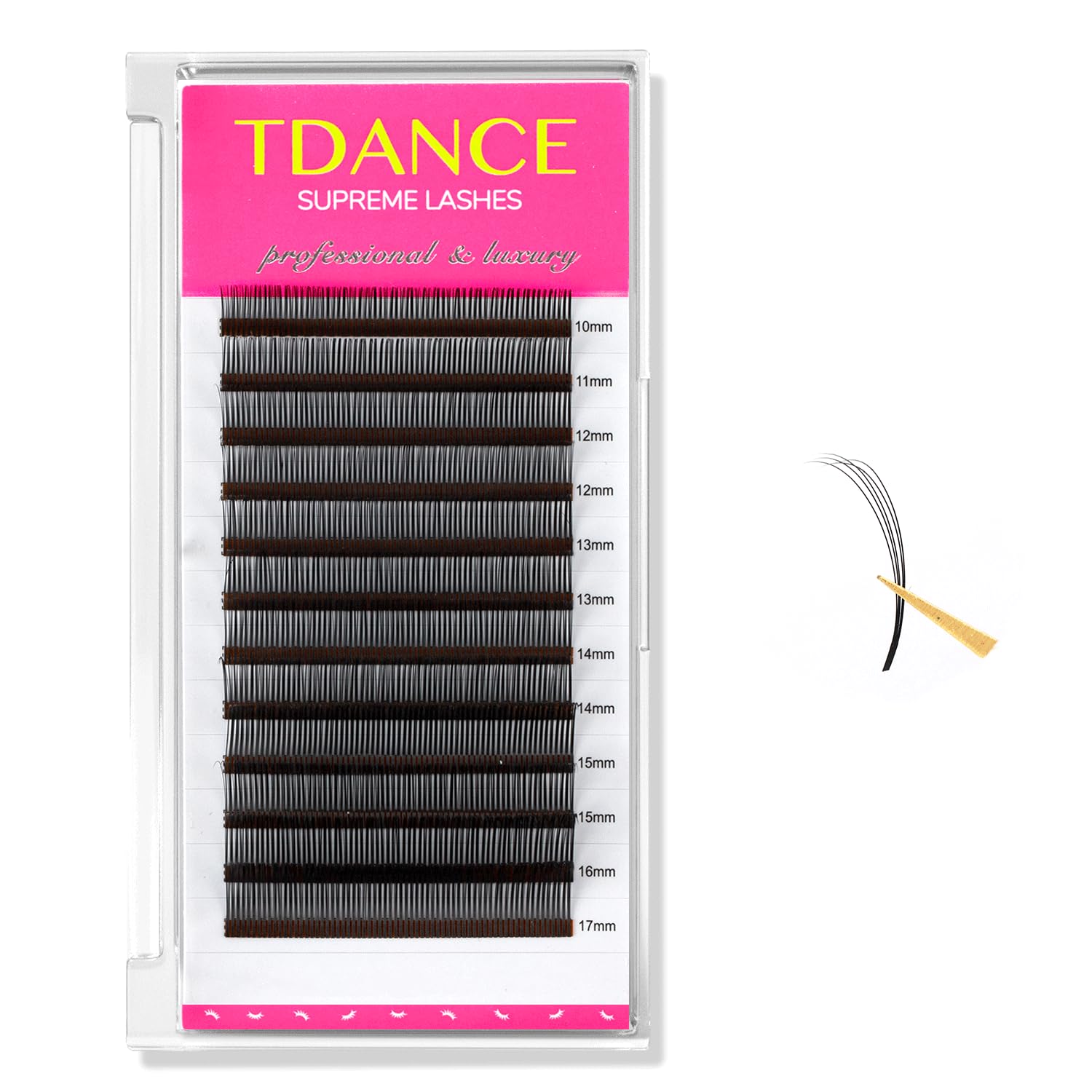 TDANCE Lash Spikes Matte Black 5D Spikes Lash Extensions Natural Look 5D Flower Eyelash Extensions for Professional Use Spikes Lashes (5D-Flower,C-